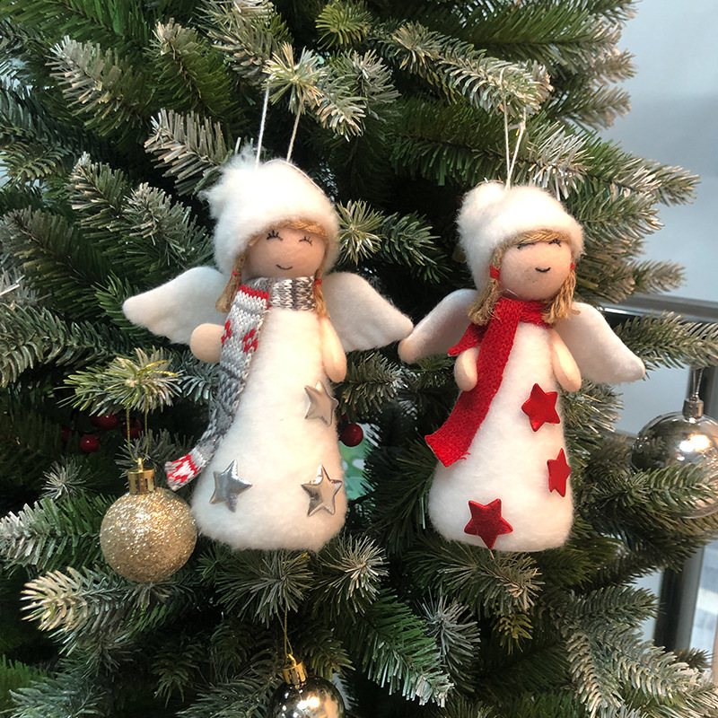 圣诞天使娃娃玩偶挂件星星装饰吊件天使翅膀商场装饰品儿童礼物