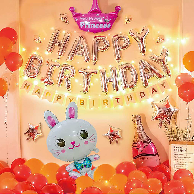 生日装饰气球/小朋友派对生/儿童宝宝卡通白底实物图