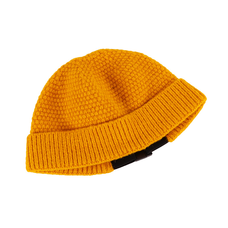 New Solid Color Knitted Hat Can Print Logo Autumn And Winter Warm Woolen Hat Street Trend Ins Hat details Picture