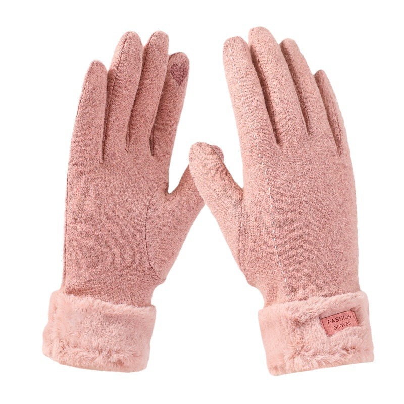 Winter Women's Warm And Thick Gloves Riding Cold Cycling Windproof Can Touch Screen Outdoor Finger Gloves Item Picture