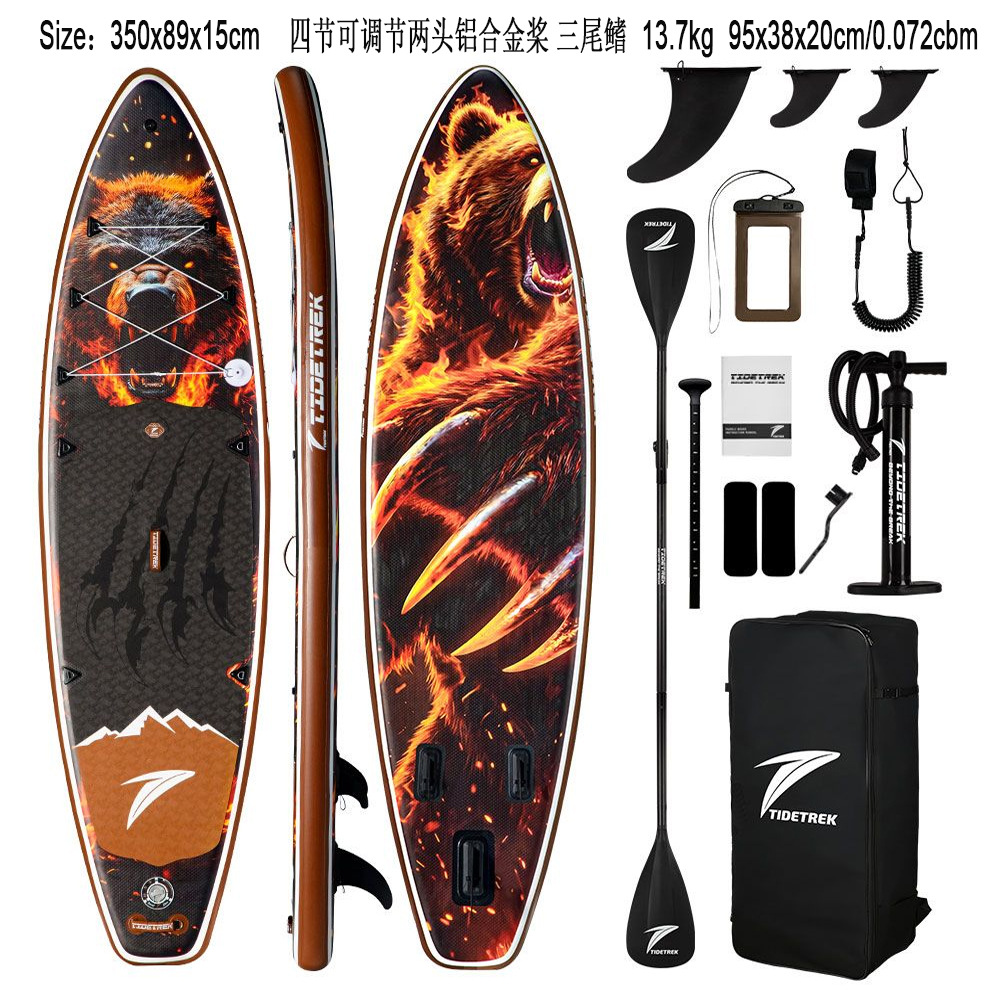 Green Light Forest Inflatable Stand-up Paddleboard Set with accessories, backpack, adjustable paddle, SUP surfboard pic 36