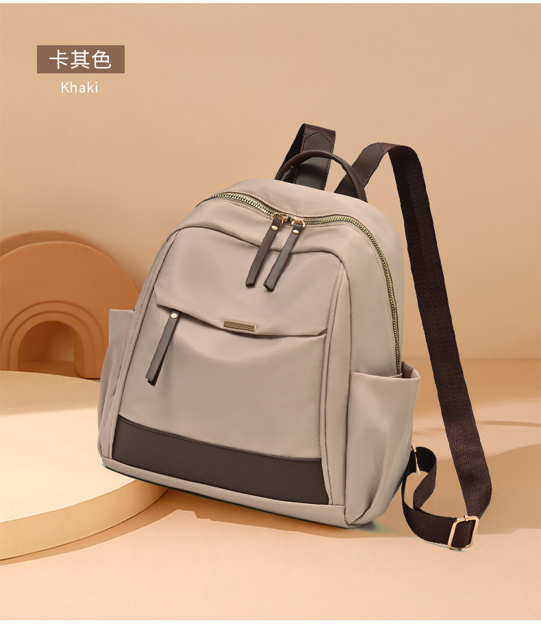 2025新款女士双肩包大容量轻便休闲旅行背包尼龙简约通勤学生书包详情6