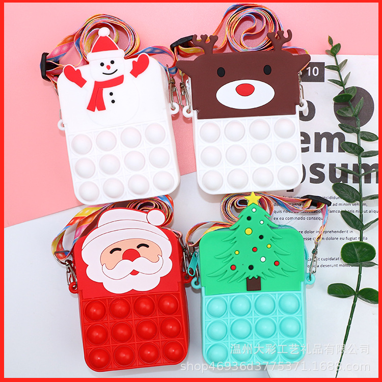 灭鼠先锋圣诞硅胶包创意迷你硅胶拉链耳机包糖果色手挽带钥匙包