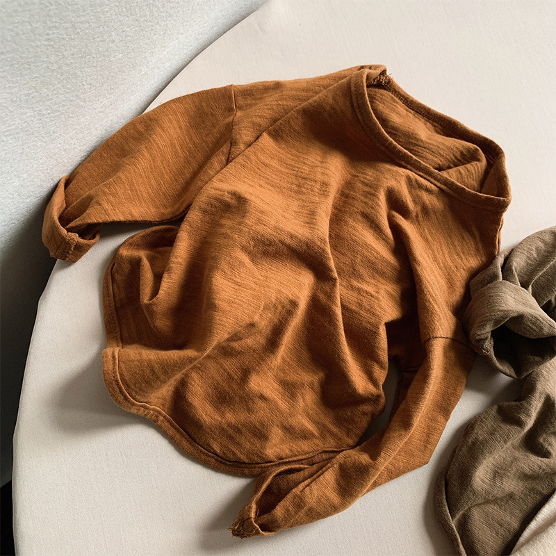 竹节棉长袖T恤2025春秋新款百搭韩版纯棉打底衫男女童装宝宝上衣详情5