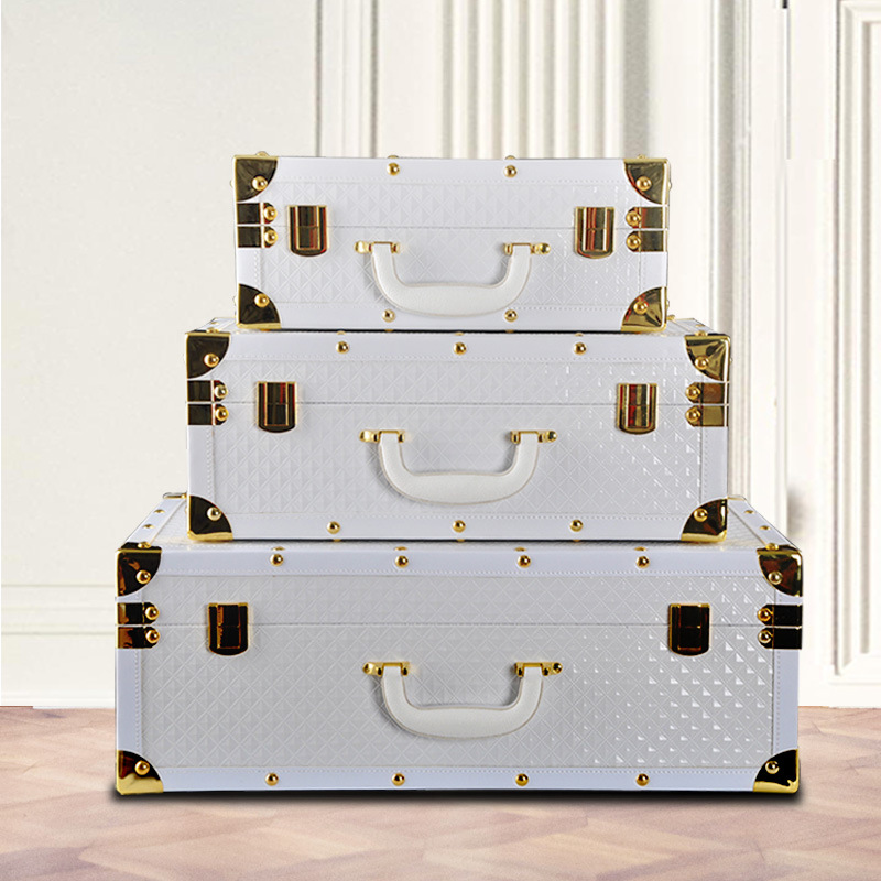欧式复古手提箱收纳箱样板间衣帽间衣橱桌面收纳盒软装装饰摆件
