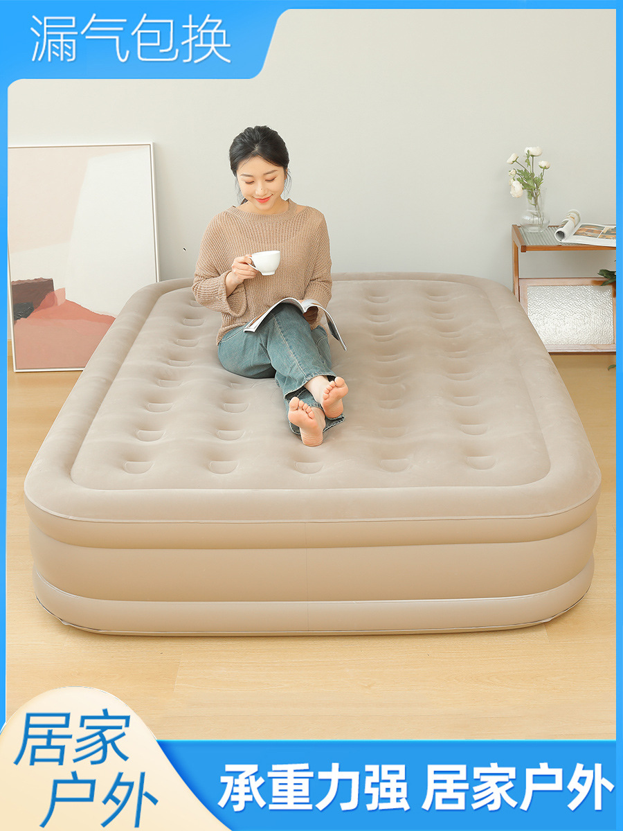 [Lithium pump] One-button inflatable automatic inflatable mattress Outdoor tent camping inflatable mattress double foldable