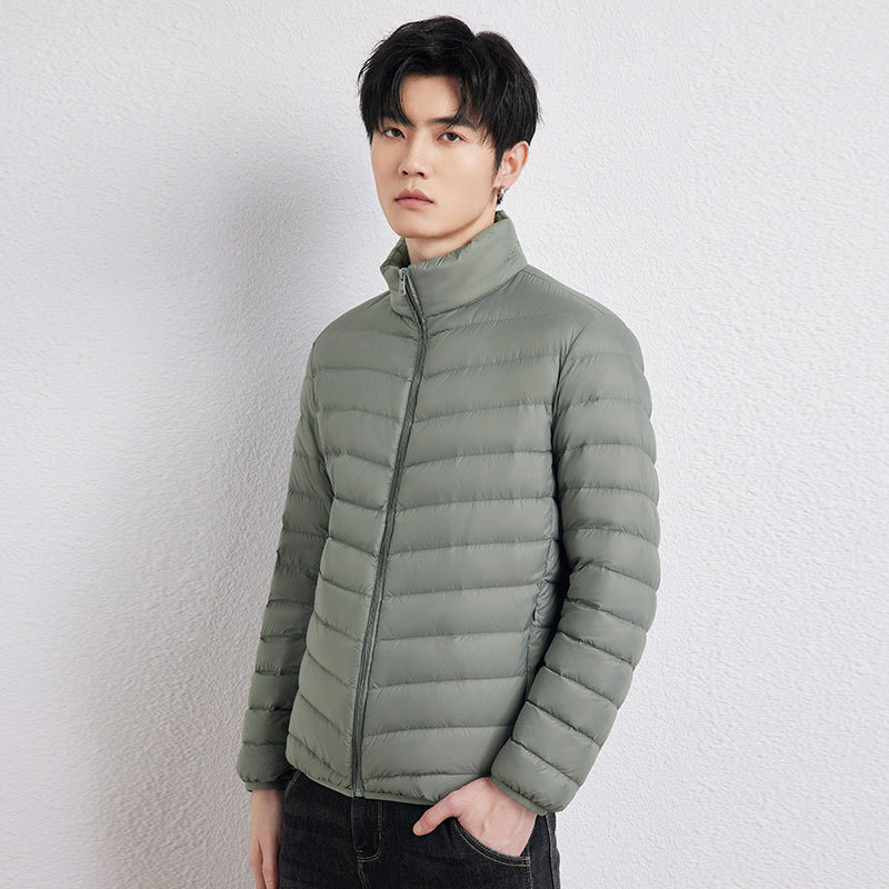 Men's high-end lightweight down jacket, light and thin men's high-quality light and thin down jacket, stand-up collar casual down jacket Specification image