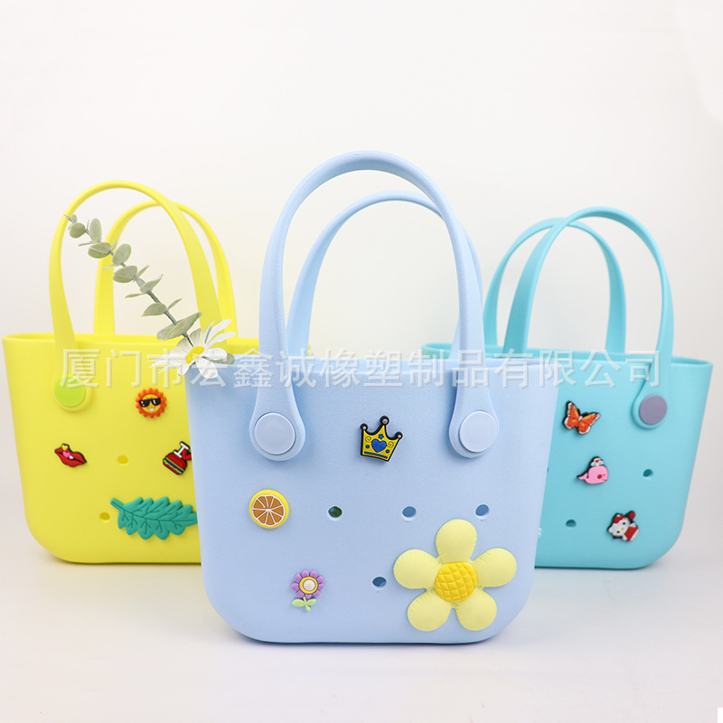 New women's small bag, small size waterproof storage, carrying basket, fashionable travel eva beach bag details Picture
