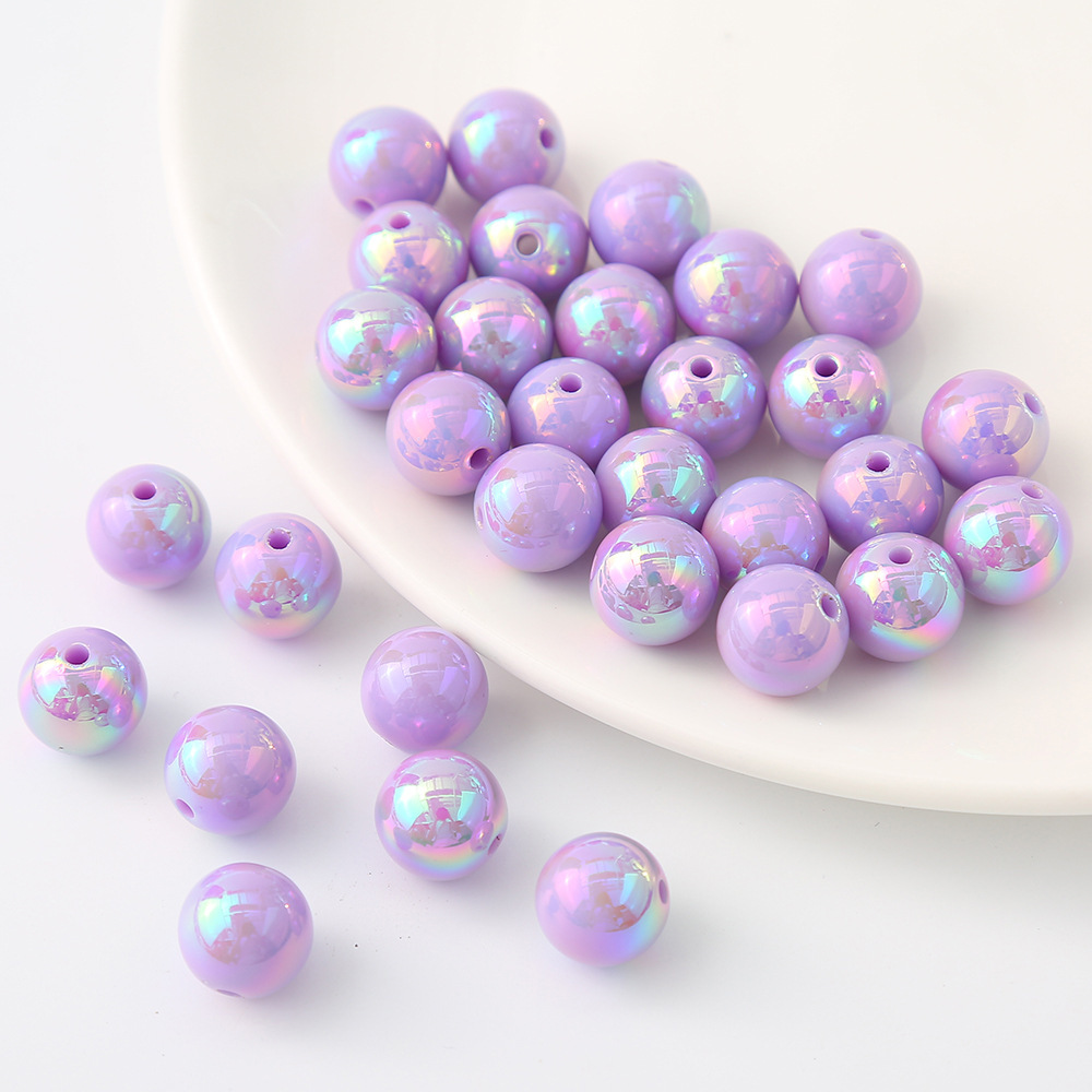 14mm / 16mm acrylic beads, iridescent beads, DIY color-coated handcrafted bead material, wholesale of loose beads, bracelet accessories Specification image