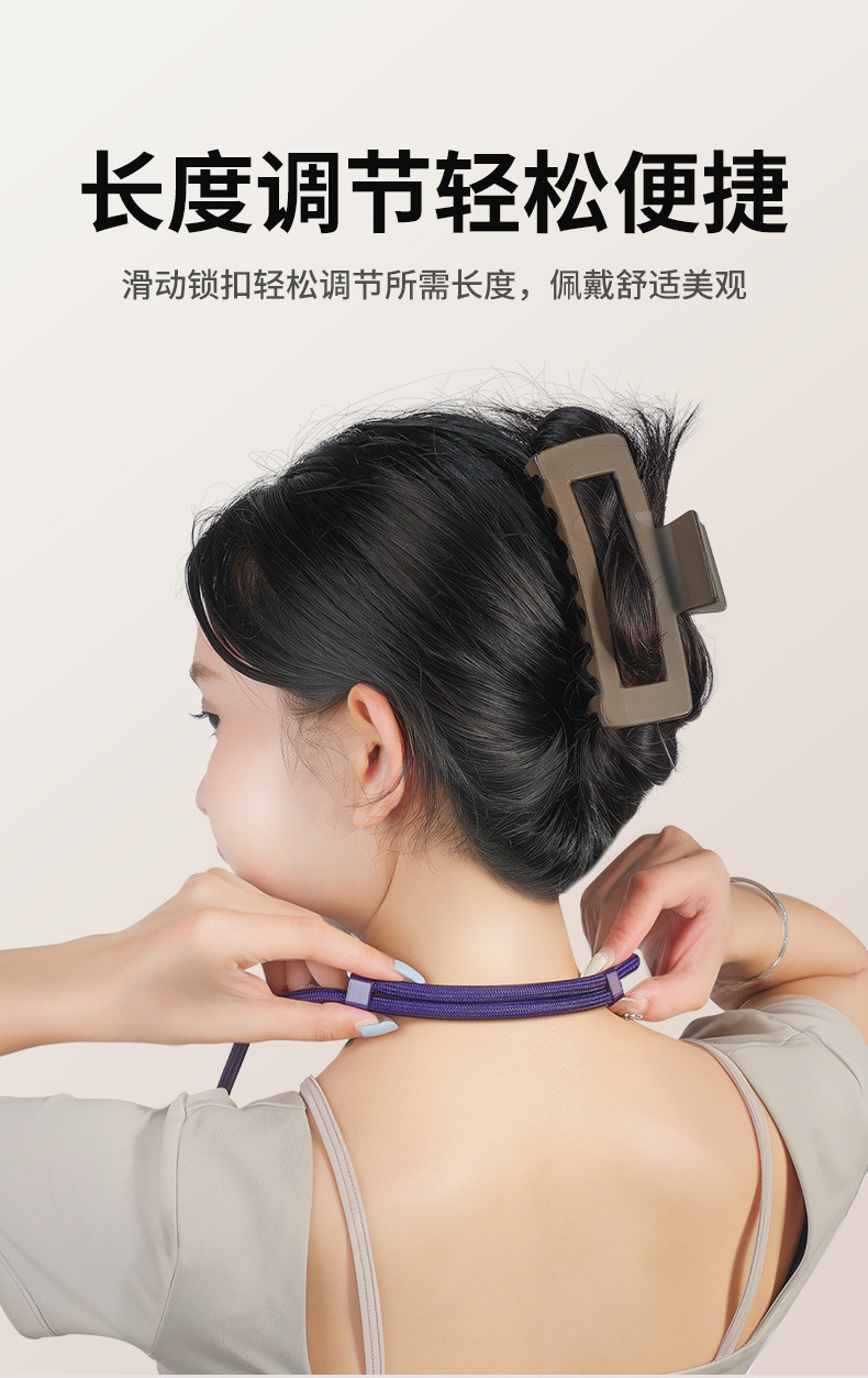 手机挂绳斜挎可调节挂脖绳双挂扣手腕绳侧挂不锈钢夹片防丢摔吊绳详情2