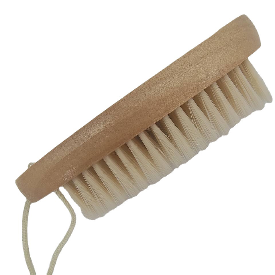 Water-drop type soft bristle brush, wooden handle shoe polish brush, cleaning brush, multi-purpose shoe polish brush, soft leather shoe brush, oil brush, wooden board Item Picture