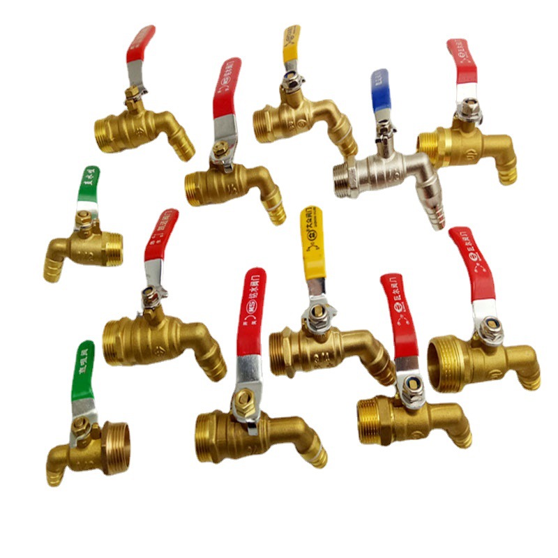 Latón engrosado codo boca de agua caliente bola núcleo válvula de lanzamiento de agua grifo de la escuela válvula de agua hirviente 4 en 6 en 1 "Brass thickened faucet para calderas Item Picture