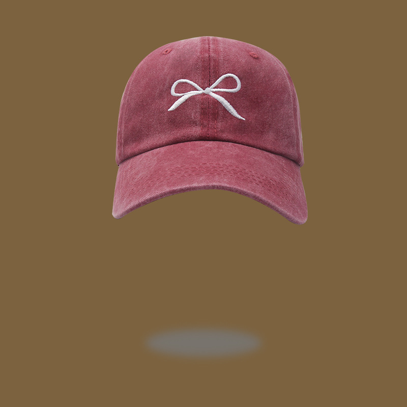 Vintage Wash Made Old Duck Hat Children's Spring And Summer Day Students Sweet Bow Baseball Cap Soft Top Visor Tide Application Scenario