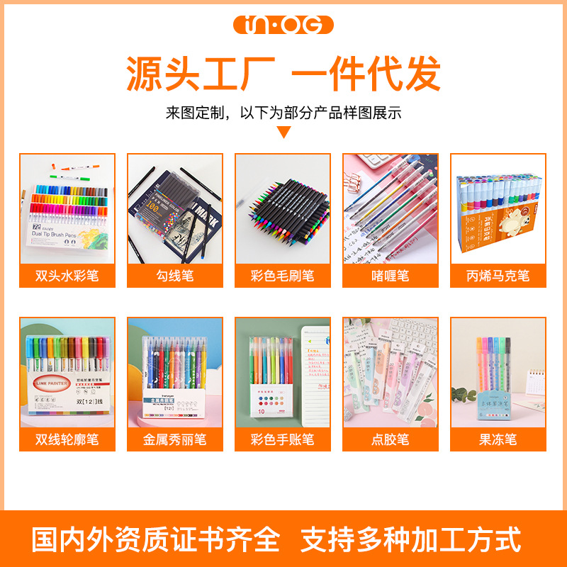 Cross-border stationery double-head cloth bag watercolor pen set wholesale water-based ink environmental protection washable art drawing pen Application Scenario