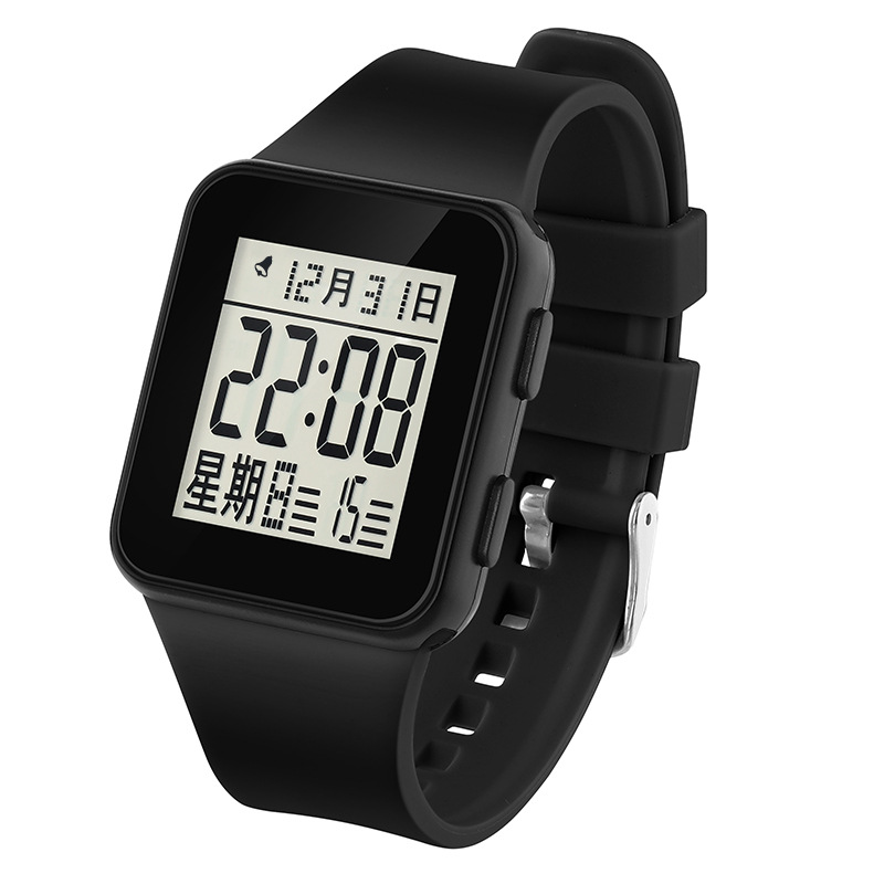 A new multi-functional waterproof electronic watch for primary and secondary school students with large font time, day of the week, calendar, boys' and girls' fashion Item Picture