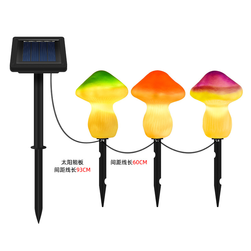 Cross-border new solar mushroom lamp, garden landscape lawn mushroom ground insert lamp, outdoor courtyard solar lamp Item Picture