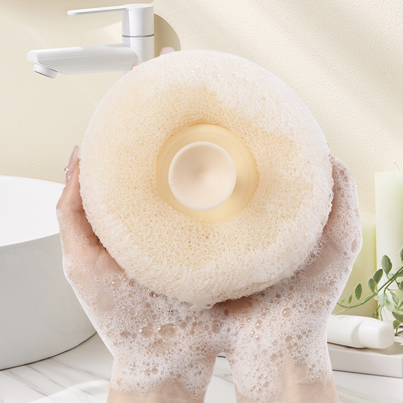 Japanese Bath Ball Exfoliator 2-In-1 Foam Mesh Bath Flower Ball Non-Loose Massage Bath Ball Suction Bath Ball Specification drawing