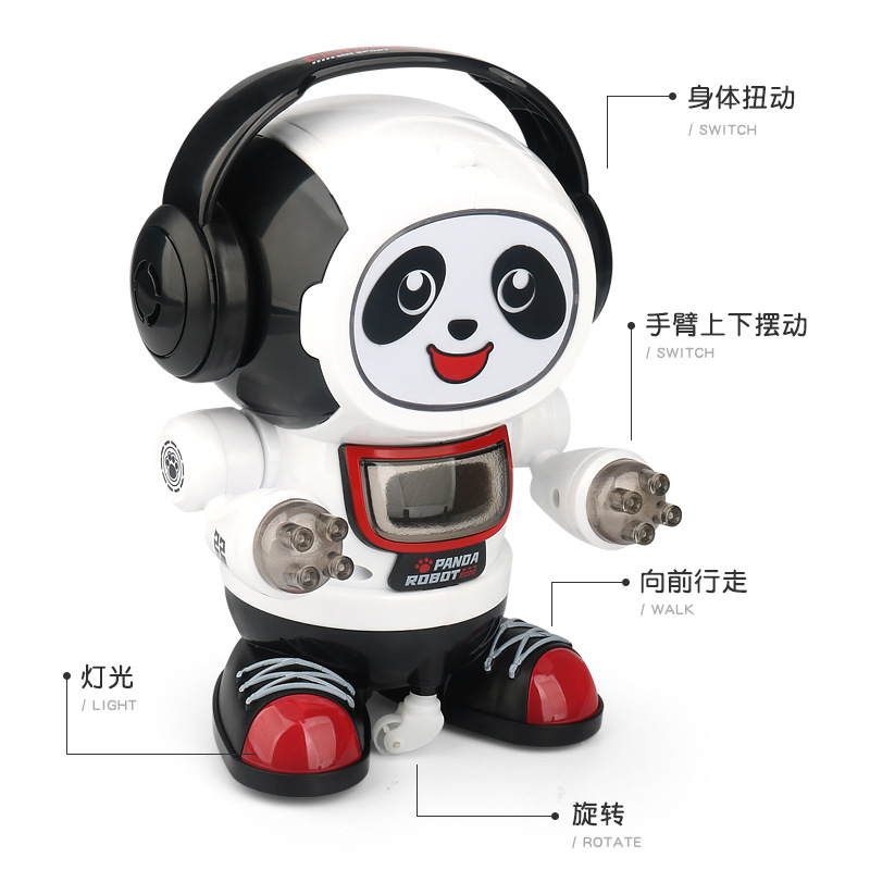 电动跳舞熊猫机器人 音乐灯光自动行走摇滚炫舞机器人 儿童玩具详情图3