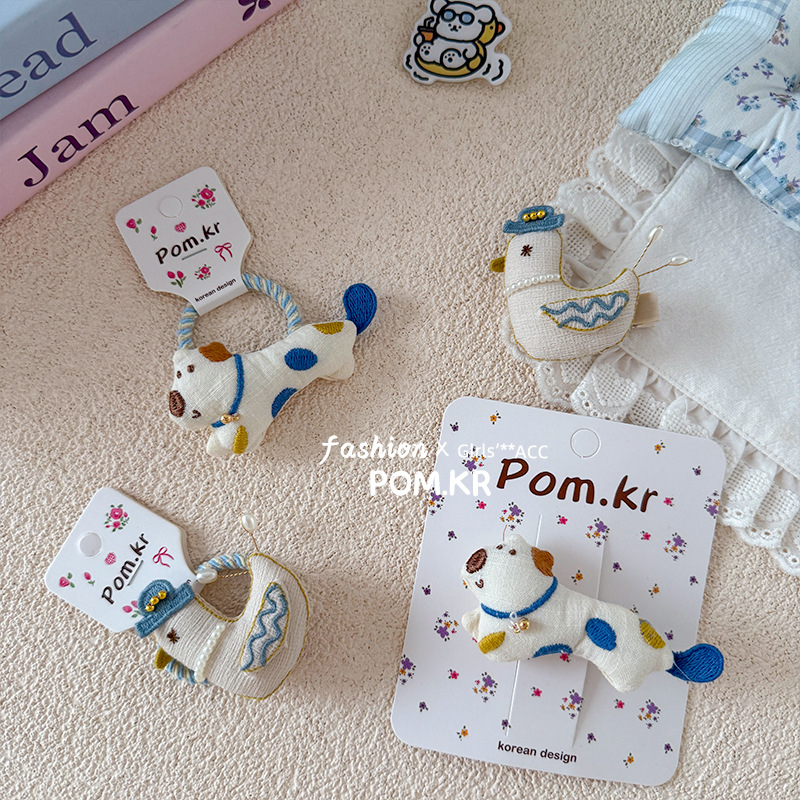 In the spring of 2025, a new cartoon style featuring cute girls, versatile and playful puppies, ponytail hair bands, and hair ties for girls Application Scenario