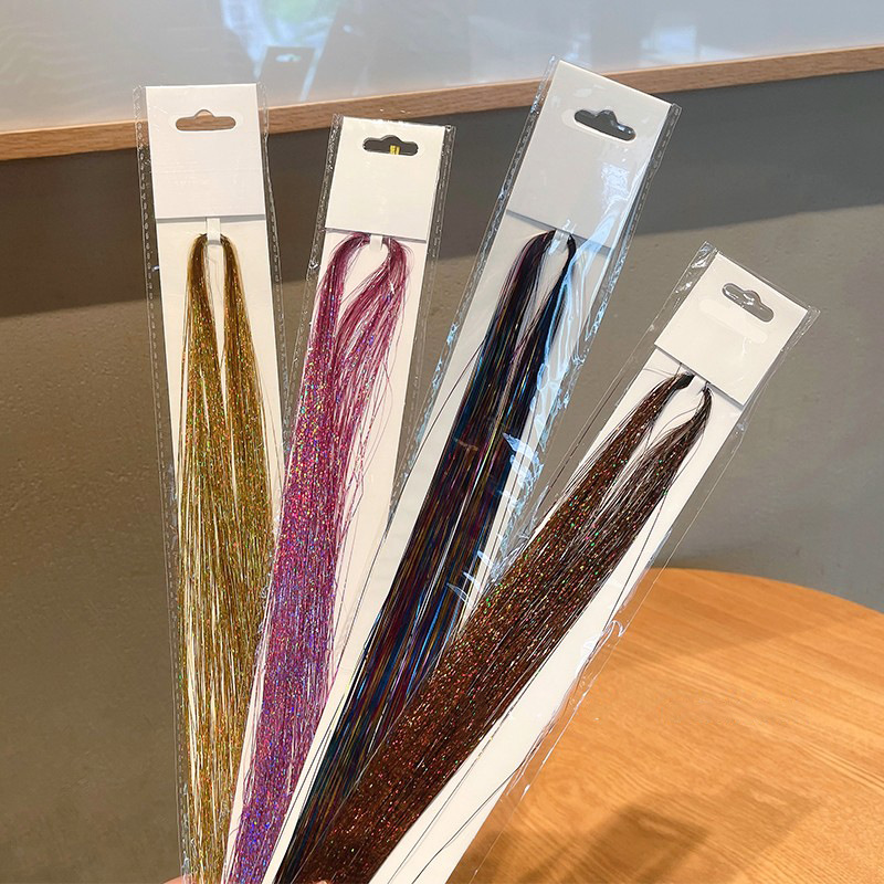 Braided hair color rope, wig thread, girls' seven-color hair tie, invisible and traceless hair extension color band, children's hair tie, dirty braid headwear Application Scenario