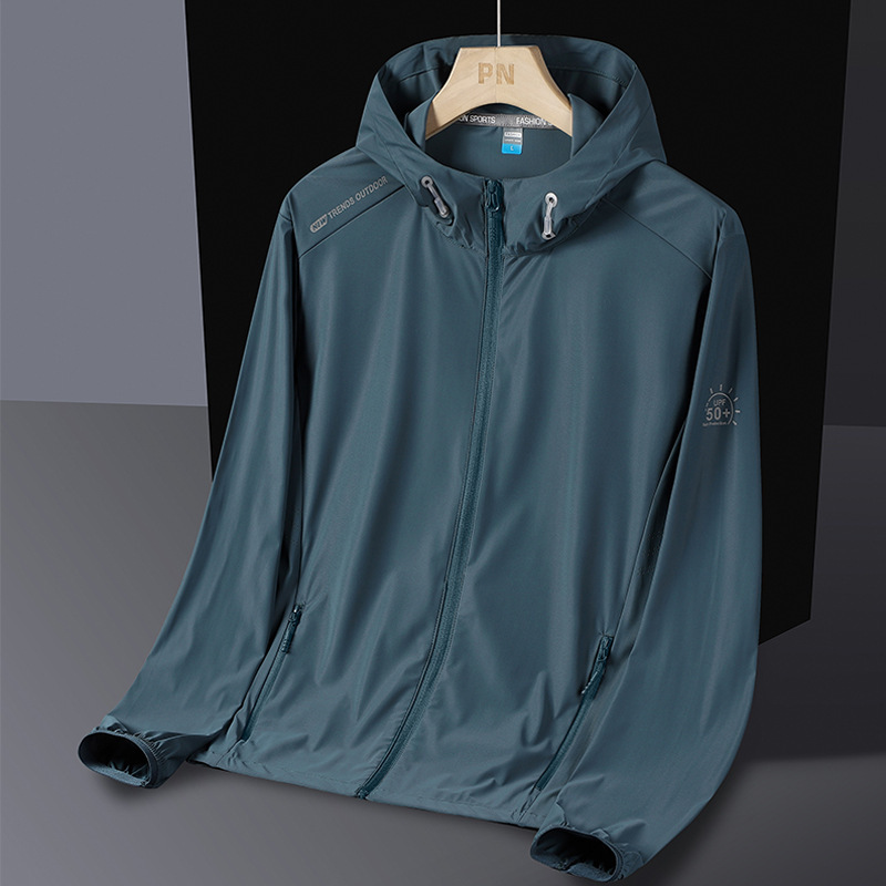 2025 New high-end men's sun-protective clothing, outdoor ice silk waterproof quick-drying clothing, UV-resistant breathable skin windbreaker