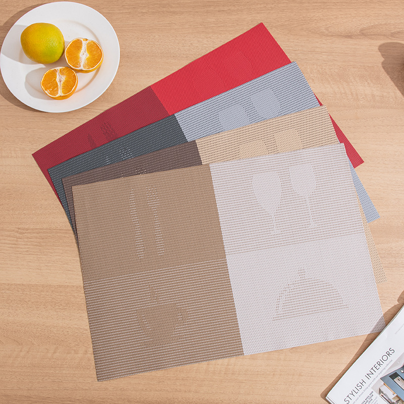 Pvc Tablecloth, European-Style Wear-Resistant Tableware, Table Heat Insulation Mat, Teslin's Simple Waterproof Table Mat, Western Dinner Plate