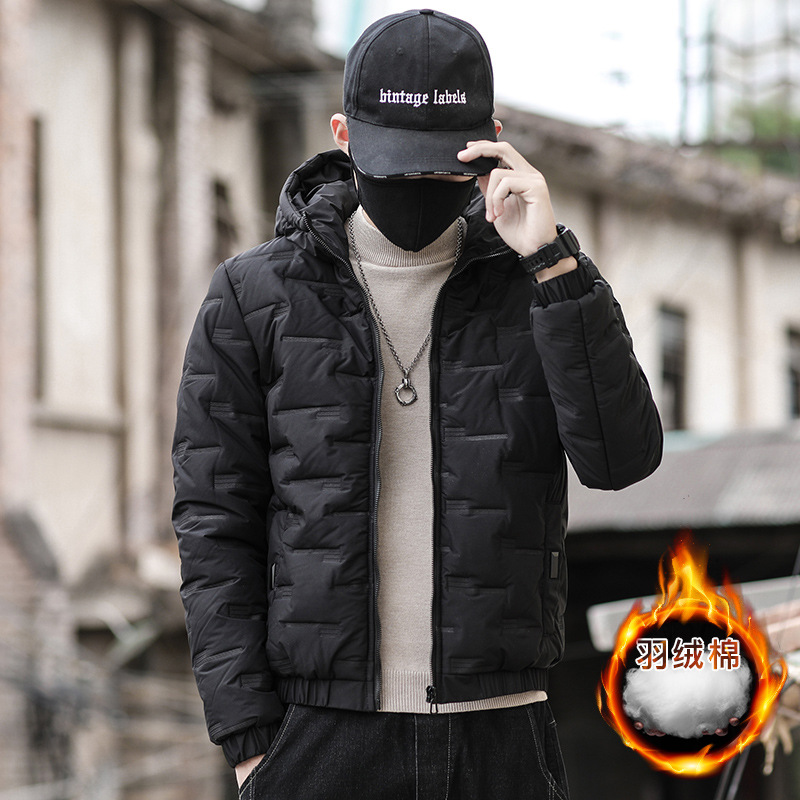 Men's cotton-padded jacket 2022 winter Korean style Japanese down cotton-padded jacket winter coat hooded cotton-padded jacket men Cross-border Amazon details Picture