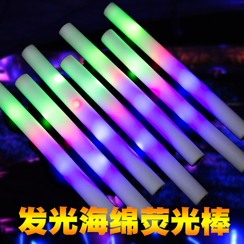 Foam glow stick colorful concert atmosphere light stick electronic color-changing props fan sponge glow stick details Picture