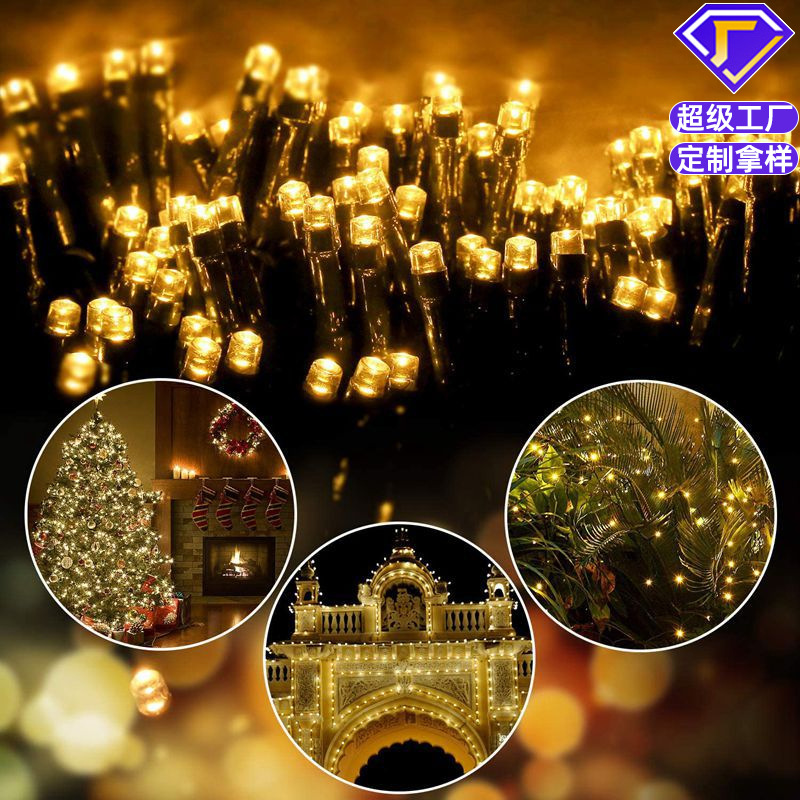 【 Customized Processing 】 Remote-controlled solar led string lights, outdoor waterproof garden and courtyard decorative star string lights full figure
