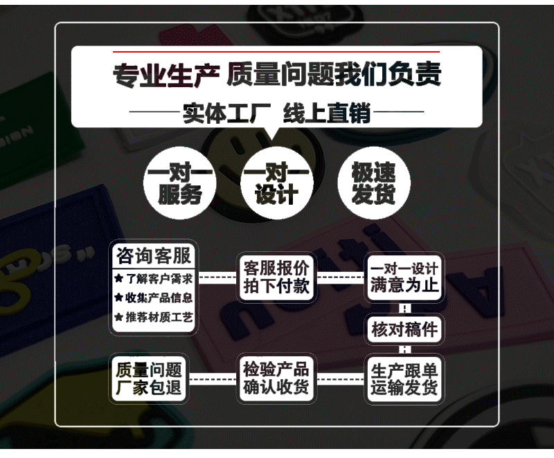 Customized PVC drip molding nameplates, rubber labels for shoes, hats and bags, semi-transparent silk-screened silicone labels, three-dimensional Velcro adhesive stamps pic 2