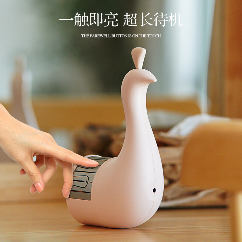 New Peacock projection lamp, remote control bedside lamp, wall-mounted usb charging, home ambient light, creative night light gift details Picture