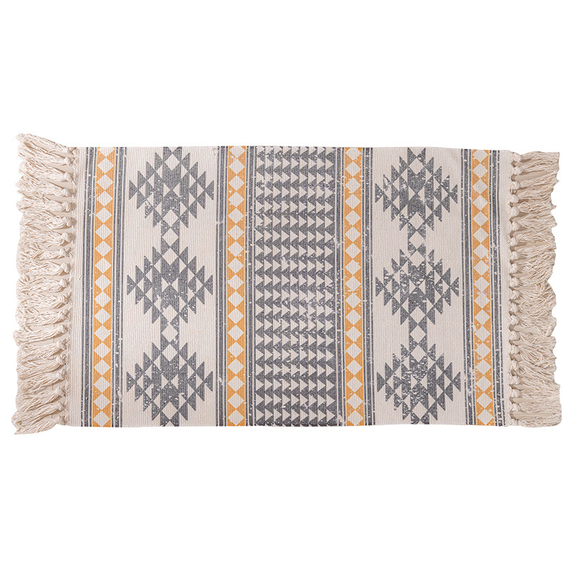 A Generation Of Foreign Trade Carpet National Wind Cotton Woven Mat Geometric Pattern Bedroom Fringe Bed Blanket details Picture