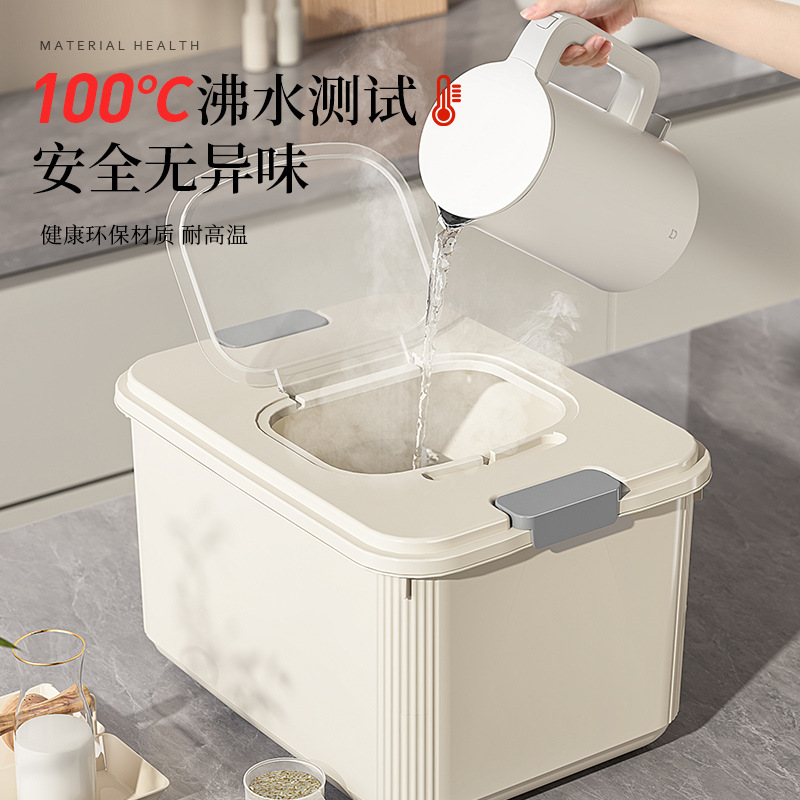 Kitchen rice bucket sealed against insects and moisture for household grain barrel rice jar Food-grade rice storage box Flour storage tank details Picture