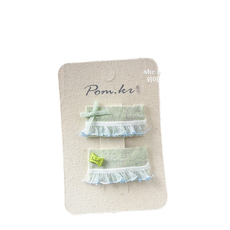 New Korean checkered polka dot lace hairpins, cartoon elephant cute hairpins, children's versatile and sweet side clips Item Picture