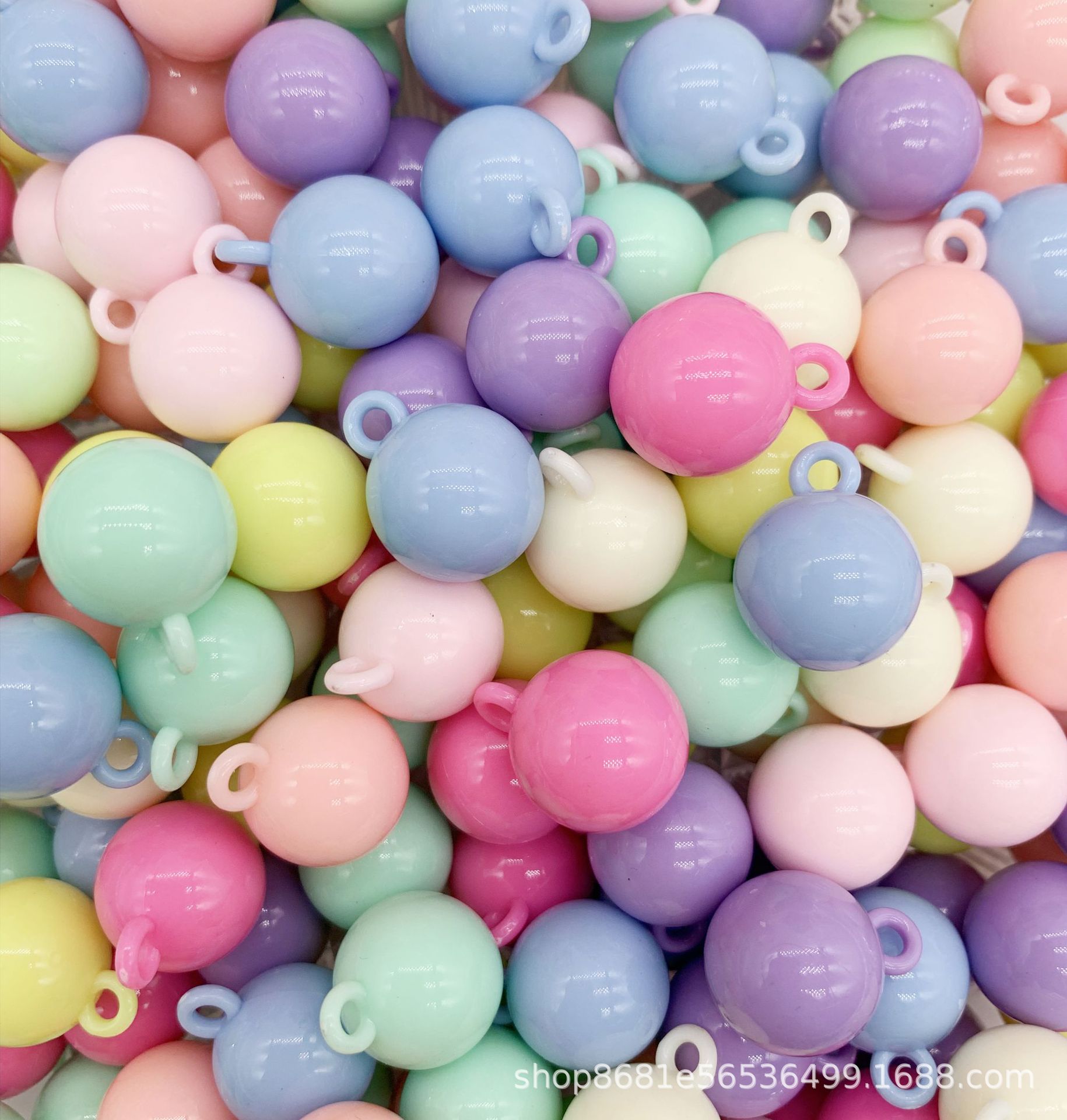 Acrylic hanging hole beads, macaron-colored beads, DIY headwear, key, bead material, bestseller in Douyin Live stream details Picture