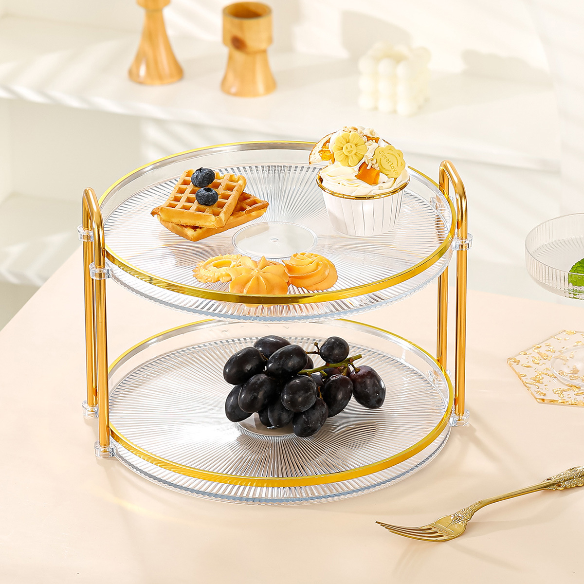 干果盒/托盘/旋转果盘多层/干果盘/分隔食品存储器细节图