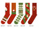 热销圣诞袜红色简约圣诞节纯色圣诞老人菱格图案圣诞长筒袜圣诞图