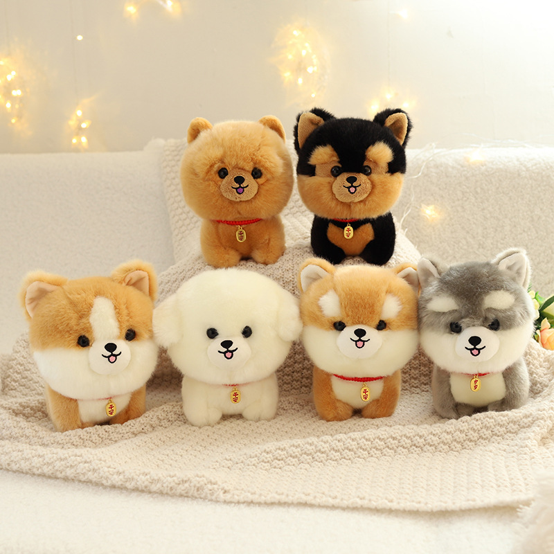 Wholesale of domestic trend puppy plush toys, husky dolls, Corgi dolls, cross-border simulation animal plush toys Specification image