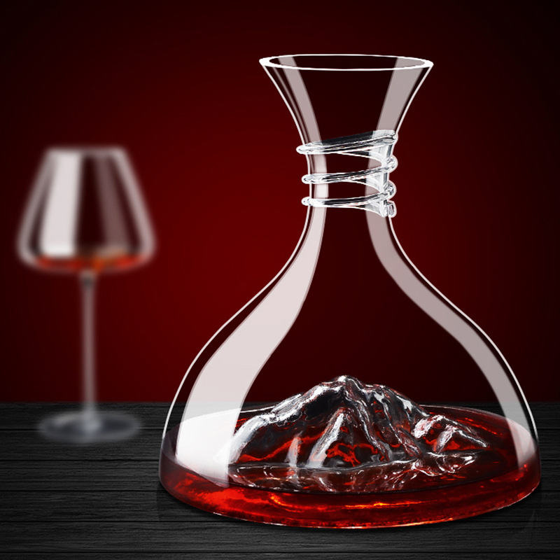欧式轻奢瀑布式冰山快速醒酒器创意玻璃家用透明过滤葡萄酒分酒器详情图3