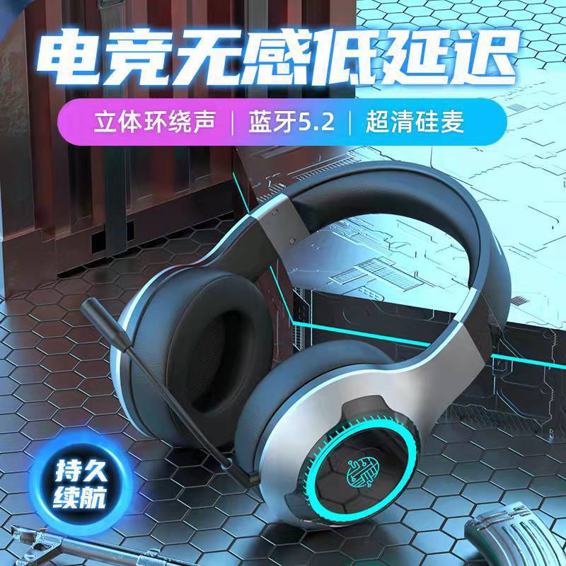 2022跨境E12蓝牙头戴式游戏发光耳机PS4吃鸡电竞全包耳麦无线耳机详情图2