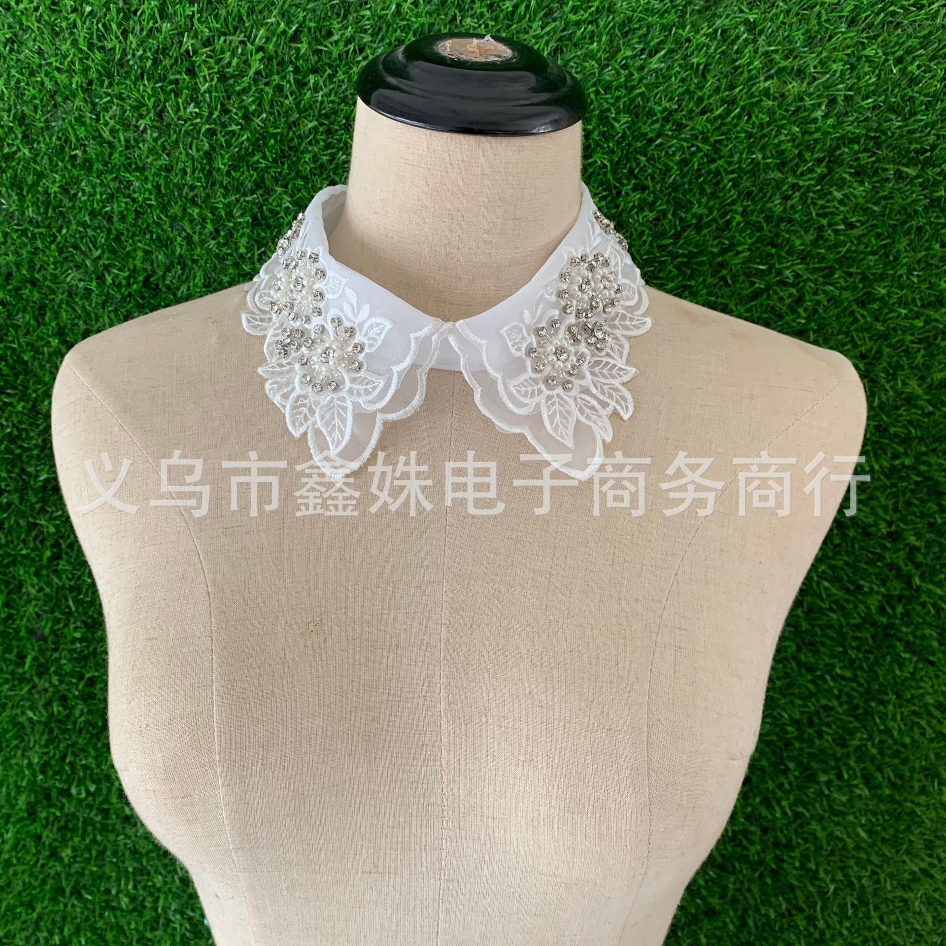 Summer beaded rhinestone false collar, transparent organelle false collar, women's lace decoration, single collar accessory, neck collar details Picture