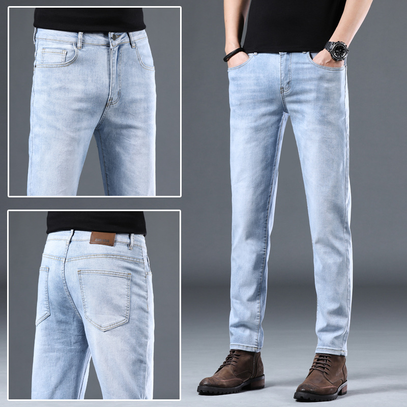 2022 New Men's jeans, men's all-season slimming skinny pants, casual Korean-style cool stretch long pants, men's trend Application Scenario