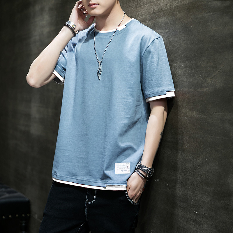 Short-sleeved T-shirt for men, 2022 Summer new trendy brand pure cotton clothes, summer trendy ins loose half-sleeved T-shirt details Picture