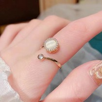 S925 silver dazzling opal complete ring female niche design index finger ring simple cold wind