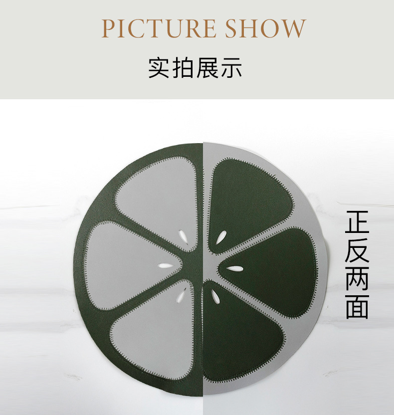 Table mat, faux leather, round PVC, waterproof and oil-proof, spliced European festival Western table mat, table mat, heat insulation pad pic 20