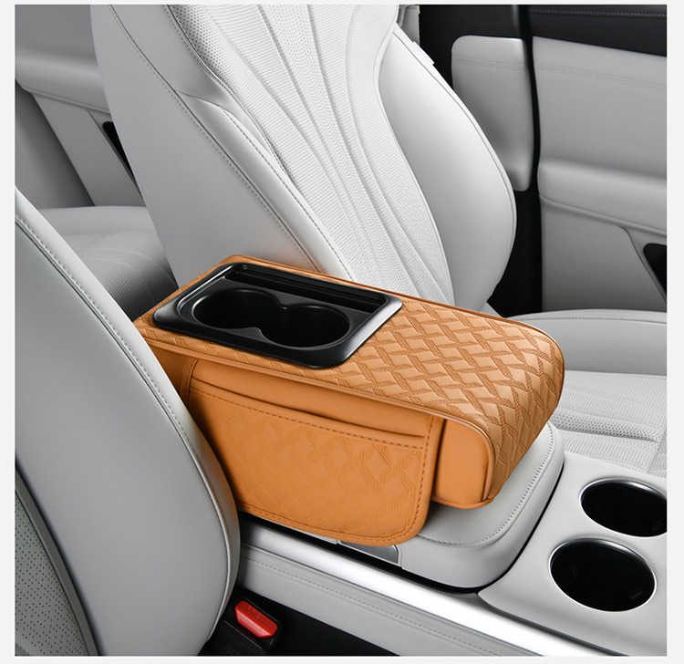 厂家跨境款汽车扶手箱垫垫车载中央扶手收纳袋水杯架增高可收纳详情18