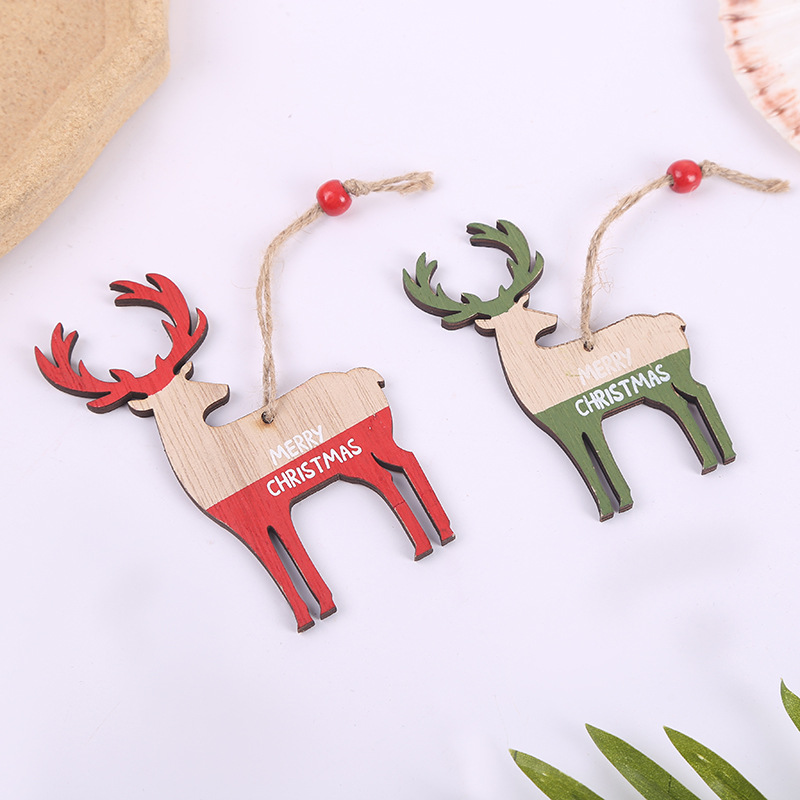 Christmas decorations, Christmas wooden painted pendants, children's gifts, scene decoration pendants, Christmas tree pendants Application Scenario