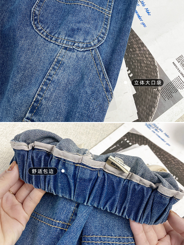 2022 New style Boys' spring and autumn jeans, children's stylish long pants, Zhongda Kids' Korean-style casual pants, dad pants details Picture
