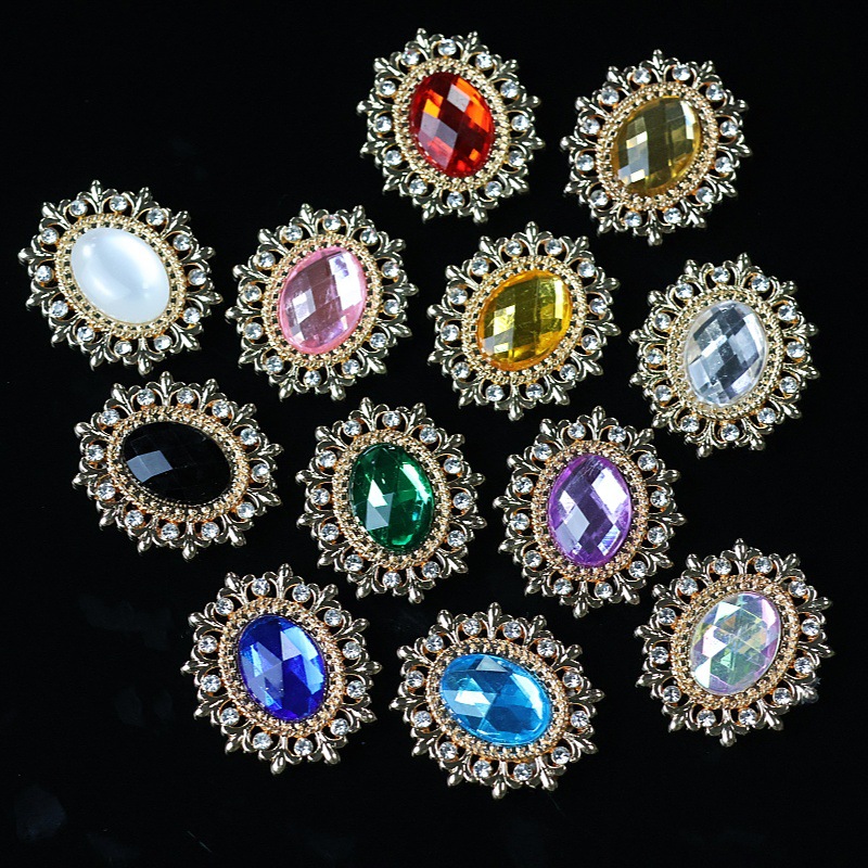 Korean version water diamond mirror pearl hair accessory diy accessories, bride's headwear, fan decoration materials, shoes, clothing, bags and accessories details Picture