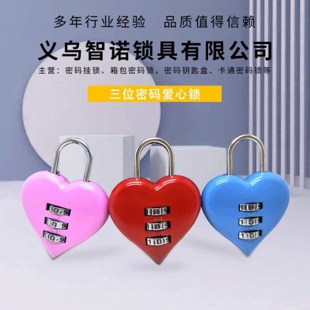 Heart-shaped combination lock handle luggage, student schoolbags, pencil cases, dormitory drawer small lock head manufacturer wholesale